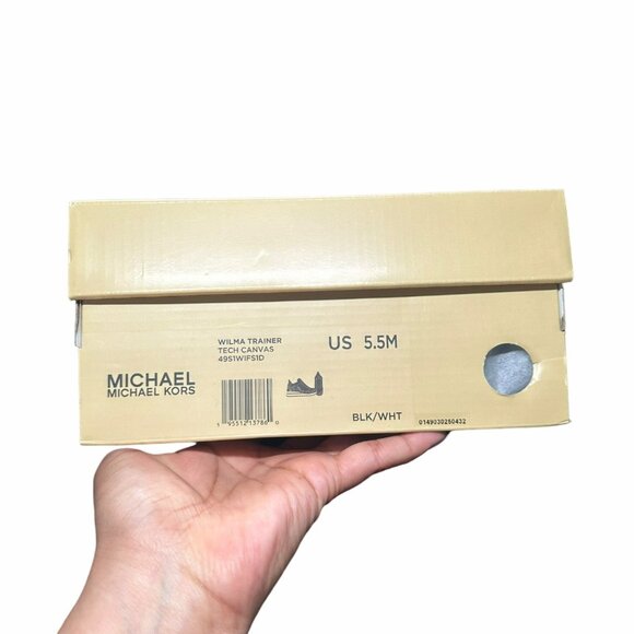 ❤️MICHAEL KORS WILMA Trainer Sneaker 5.5 Womens Black Monogram Fashion Lifestyle - Picture 9 of 10